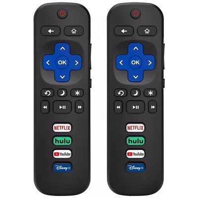 (Pack of 2) Replacement Remote Control Only for Roku TV(Not for Roku Stick/Box)