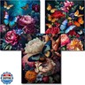 OFRKE Diamond Painting Kits for Adults,3 Pack Flower Butterfly Diamond Art for Beginners, Diamond Round 5D Full Drill Paint with Diamonds Pictures Gem Art Painting Kits DIY Crafts Kits 12x16inch