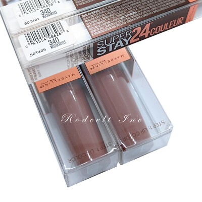 2PK Maybelline Superstay 24 HOUR Lip Color #340 MOCHA MOVES Micro-Flex BNIB