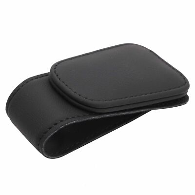 Magnetic Leather Sunglasses Holder Car Sun Visor Eyeglass Hanger Clip 