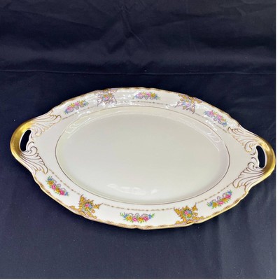 Black Knight Waldenburg Studios Monica Floral Gold 18'' Platter Germany