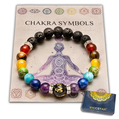 7 Chakra Bracelet Crystals Healing Stones Beads Jewellery Mala Reiki anxiety