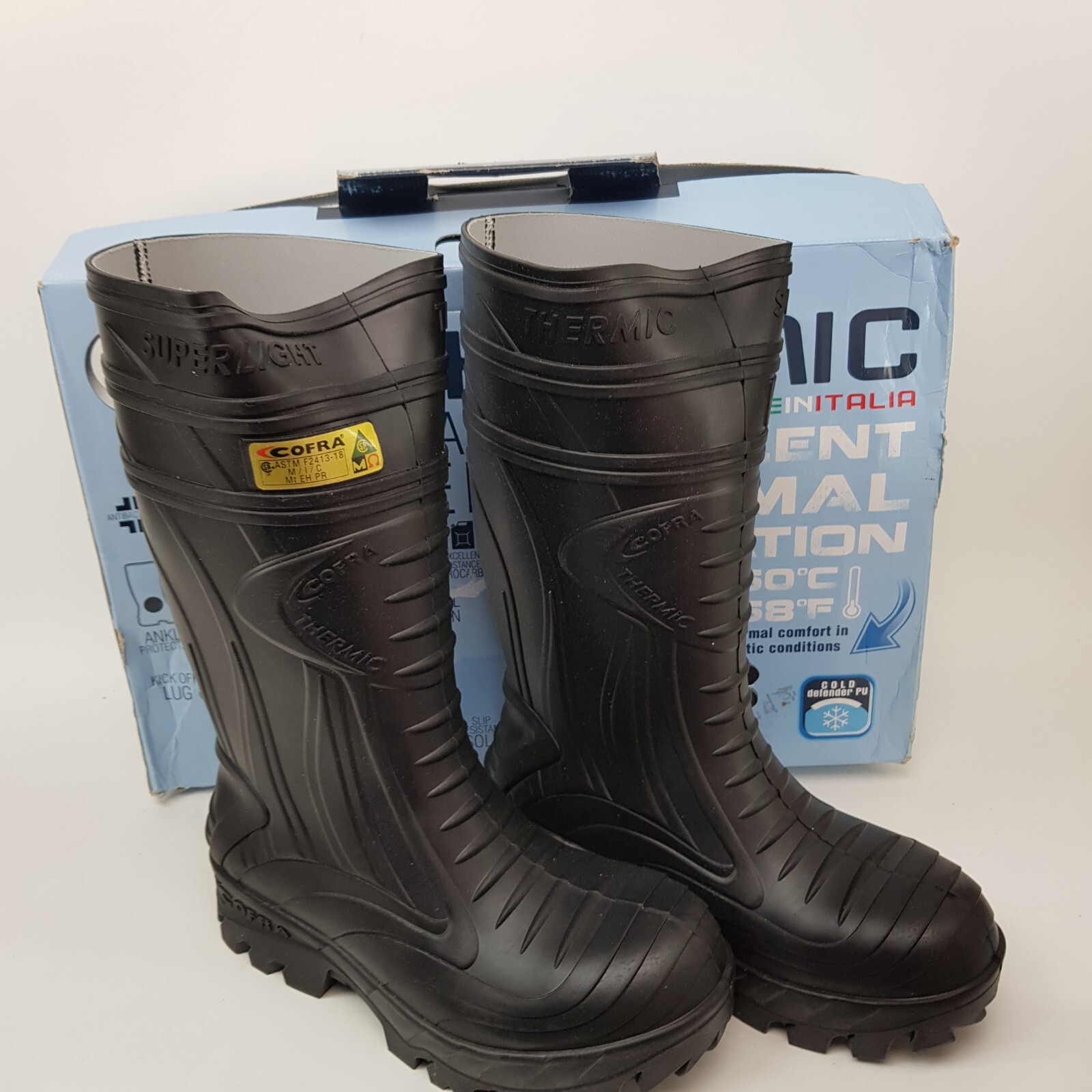 COFRA THERMIC Safety Boots Mens 10.5 PU non metallic USA/CAN Standard Work Black