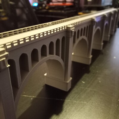 HO Scale Bridge 24-Inch long Viaduct Bridge 3D Printed.