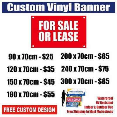 Custom Outdoor Vinyl Banner 440gsm - Free Design, Waterproof, UV Resistant