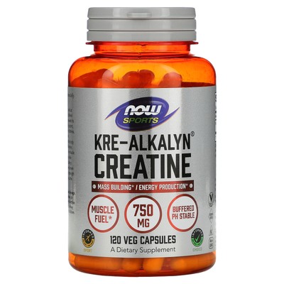 Now Foods Sports Kre-Alkalyn Creatine 120 капсул с гарантией качества GMP