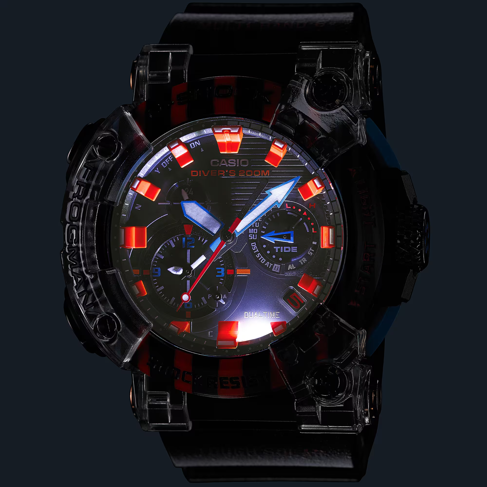 Pre-owned Casio G-shock Gwf-a1000apf-1ajr Frogman 30th Anniversary Poison Dart Frog Tough