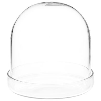 Plymor 3'' x 3'' Glass Display Dome Cloche (Clear Glass Tray Base)