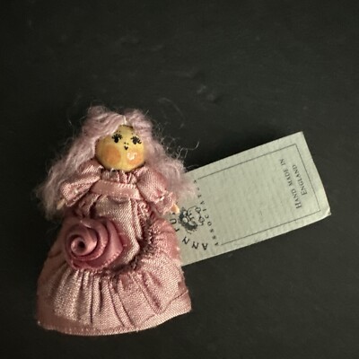 Vtg Ann Fuller Folk Doll Thimble RARE  Small Doll Pink Miniature NWT England