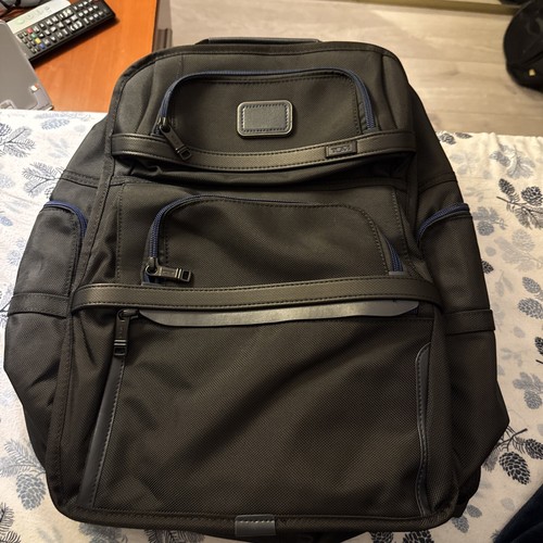 TUMI ALPHA3 Brief Pack Backpack Black Ballistic Nylon Blue