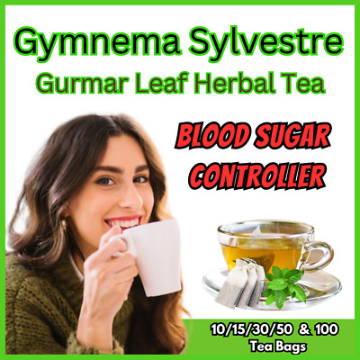 Organic Gurmar Gymnema Sylvestre Blood Sugar Control Weight Loss Herbal Tea Bags