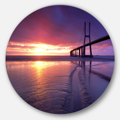 Designart 'Colorful Vasco Da Gama Bridge' Sea Pier and  Extra Large