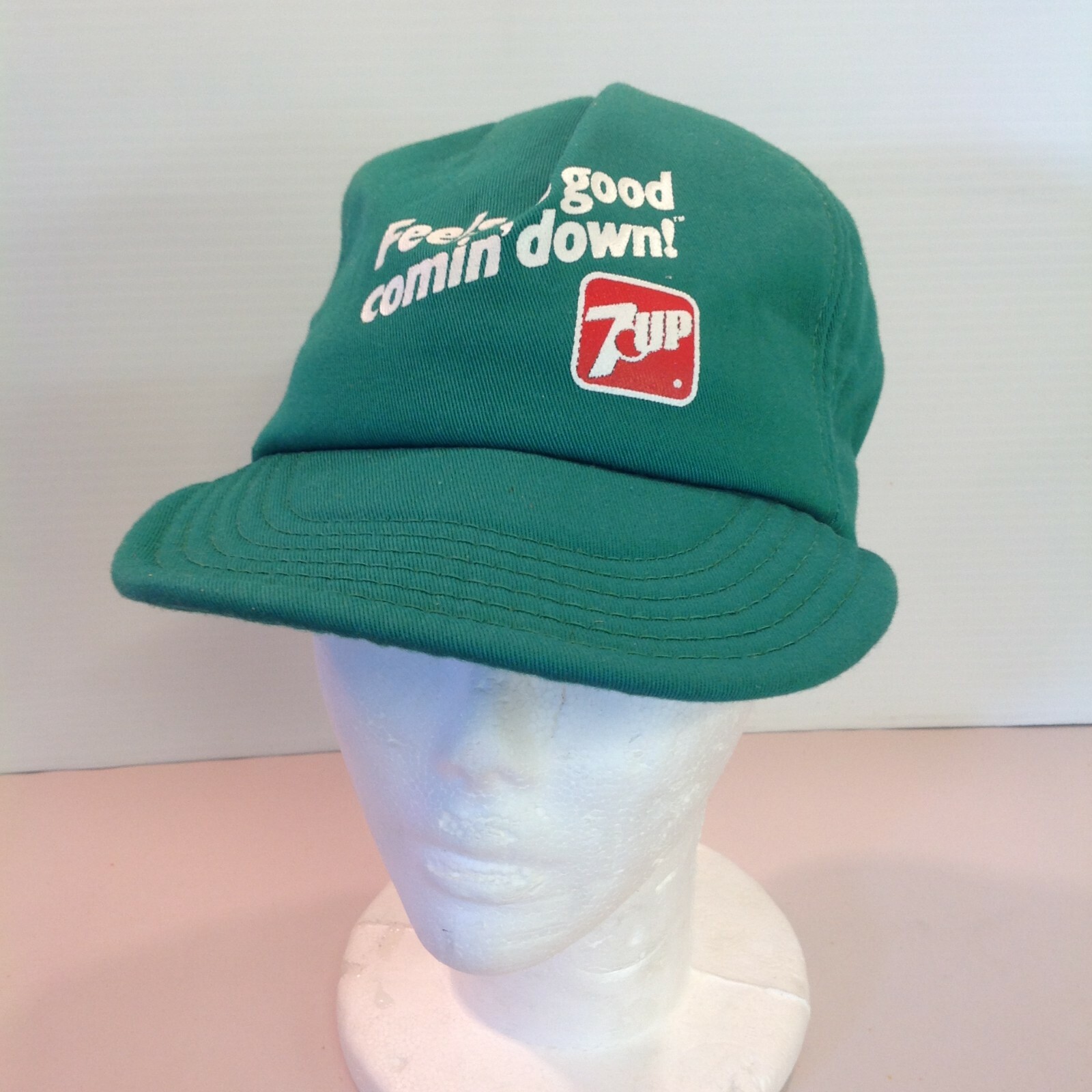 Vintage 1980's Promotional Cap Hat 7-Up Feels So Good Comin