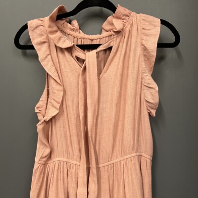 MINE rose Pink Ruffle Tiered Dress Size Large