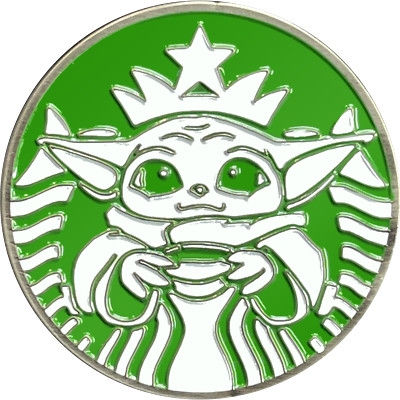 Starbucks parody pin Baby Yoda inspired by Star Wars Grogu The Child coffee EL7-