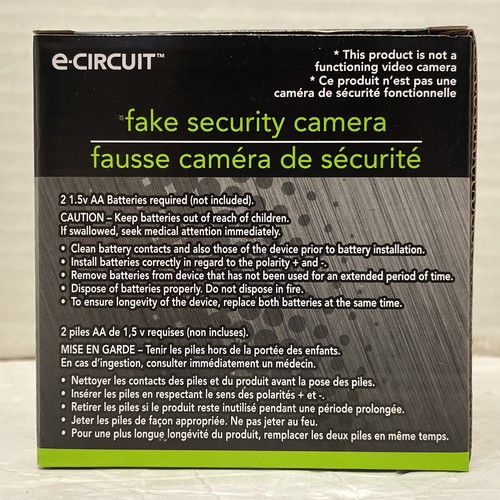 e-Circuit Fake Security Camera*Battery Operated*Wall/Ceiling Mountable*314188