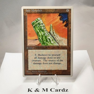 MTG - 4th Edition - Jade Monolith - Rare - LP+ NM