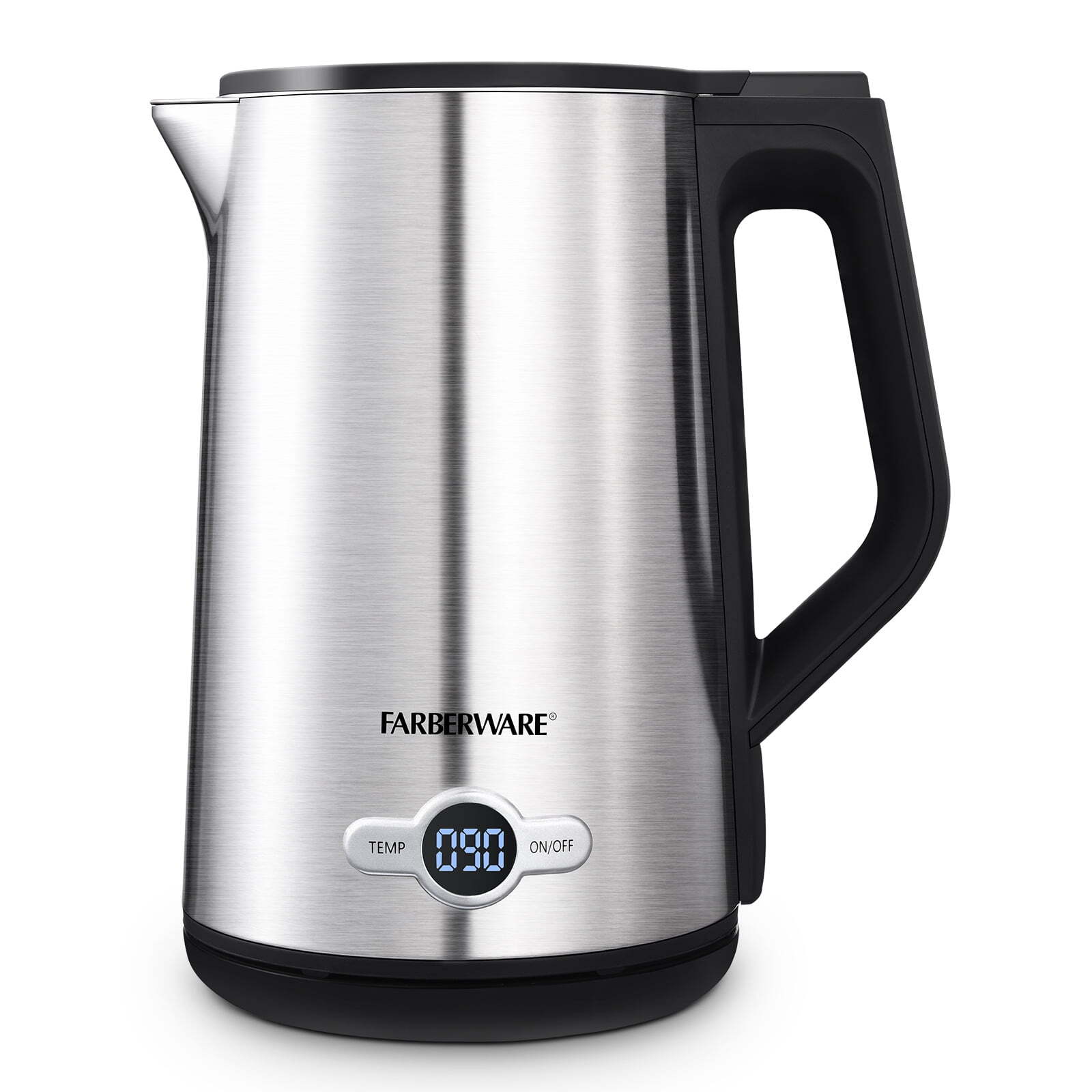 Farberware 1.7 Liter Electric Kettle, Double Wall Stainless 