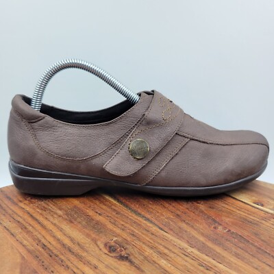 Abeo Aster Loafer Shoes Women's 9 Brown Black Leather Comfort Wedge Career