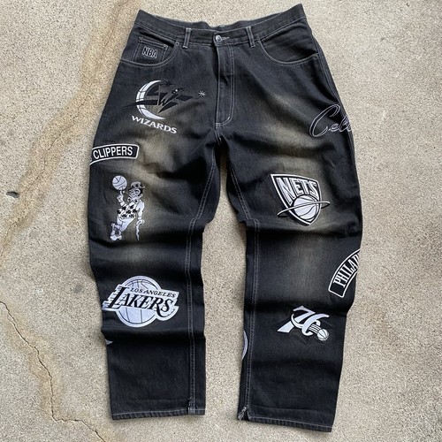 専用✅W38 90s UNK NBA team big Wappen denim ✓W38 90s UNK NBA team big Wappen denim