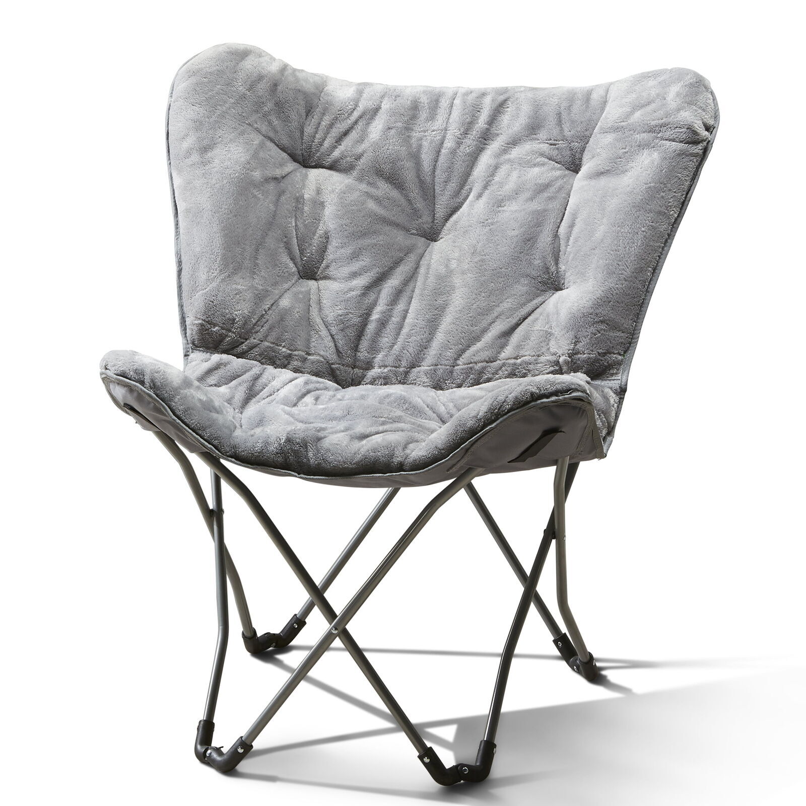 Folding Chair Suede Fabric Butterfly Black 26.4 Lx32.5 Wx34.6 H Easy To Carry