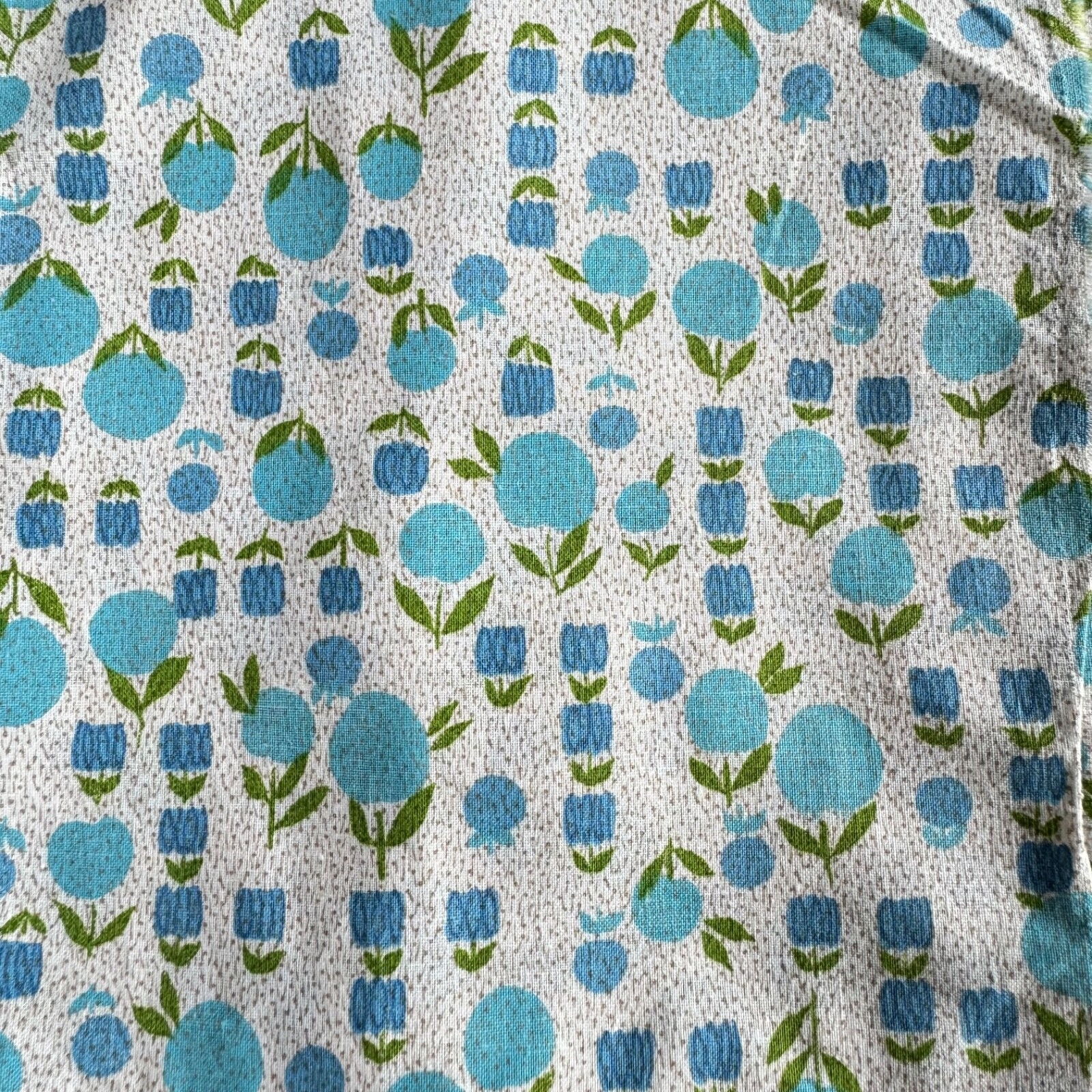 Lot of Vintage Flour Feed Sack Fabric Cut Into Squares Blue