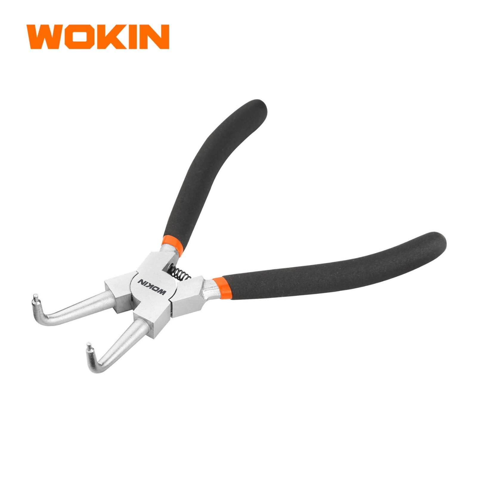 PINZA PER ANELLI INTERNI BECCHI PIEGATI CURVI SEEGER DI SICUREZZA 180 mm WOKIN