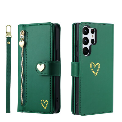 For Samsung Galaxy S24 S23 S22 Ultra S21+ S20 Magnetic Leather Card Wallet Case 