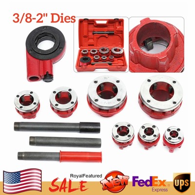 Threader Threading BSPT7 Size Pipe 3/8 to 2'' Dies Ratches Set+Handle RatchetBSPT