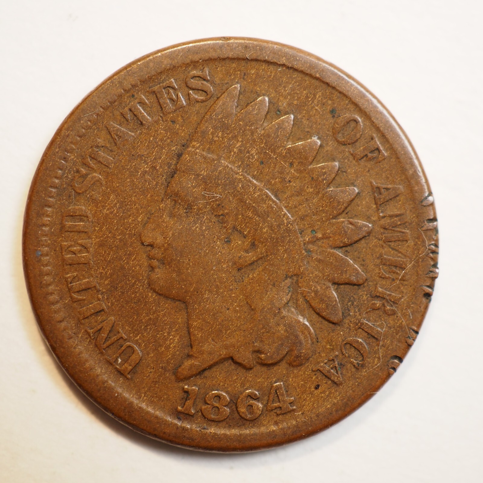★cocoa★ 1864 INDIAN HEAD CENT **NICE COIN!** - FREE SHIPPING! A3044