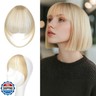 Qunlinta Clip In Bangs, Hair Clip French Bangs Clip-On Hairpieces For Women Fringe With Temples Natural Curved Thick Hair Extensions Clip-In Curtain Wig Ash Blonde Mix Bleach Blonde