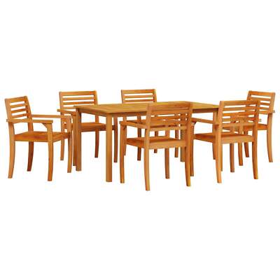 vidaXL Garden Dining Set 7 pcs Brown Solid Acacia Wood