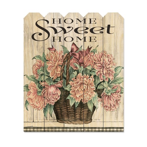 Home Sweet Home Пионы на стене без рамки с принтом