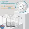Hiborateed Large Acrylic Pen Holder for Desk, 6 Slots 360-Degree Rotating Pencil Holder Marker Organizer for Kids, Caddy Art Supply Organizer Crayon Organizers for Office School