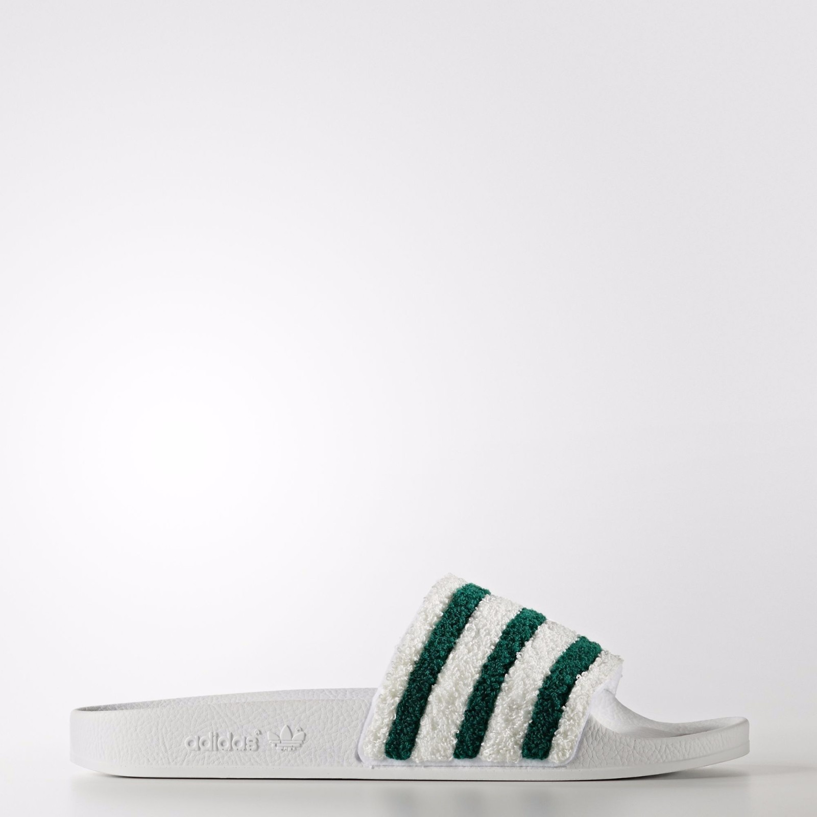 

11 Мужские шлепанцы Adidas Sweatband ADILETTE Белые зеленые шлепанцы BB0124, Белый, Sweatband ADILETTE