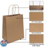 200 Pack 8x4.75x10 Inch Medium Brown Paper Bags with Handles Bulk, Joybe Kraft Paper Gift Bags for Birthday Party Favors Grocery Retail Shopping Business Goody Craft Blank Sacks (Plain Natural 200pcs)