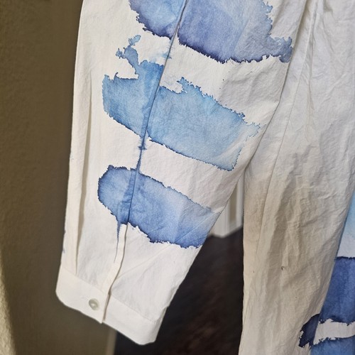 Pre-owned Toogood Handpainted Breton Draughtsman Shirt In Blue & White Oversized Size S.