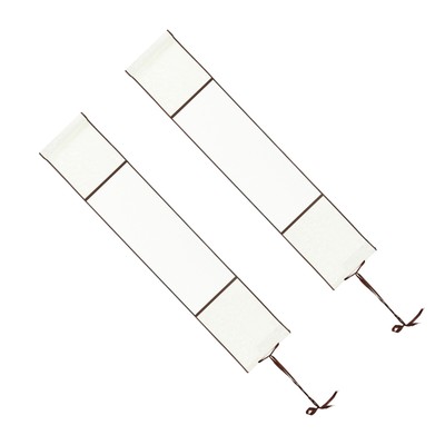 41x6'' Silk Half Raw Ripe Blank Hanging Xuan Paper Scroll, 2Pcs, White
