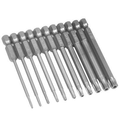 11pcs Magnetic Head Torx Screwdriver Bit Set T6-T40 Security Tamper Proof Star