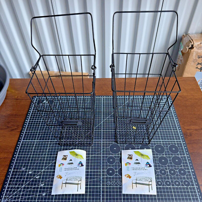 Trademark Innovations Metal Wire & Mesh Hanging Utensil/Storage Baskets Lot of 2