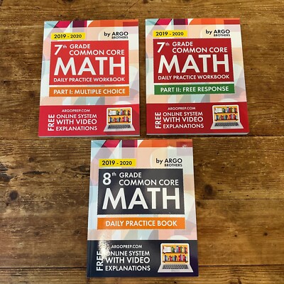 NEW! Argo Brothers Common Core Math Workbooks - 7th and 8th Grade Daily Practice