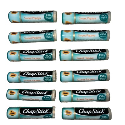 12 Chapstick Sweet Papaya Balm Tubes 100% Natural Lip Butter Chap Stick NEW