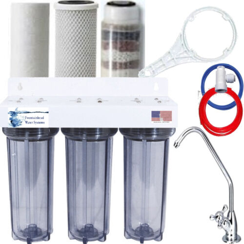 3 Stage Under Sink Clear Sediment/Carbon/Negative ORP Water Filter System
