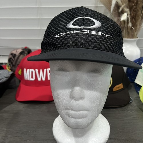 Vintage 90s Oakley Software Snapback Hat Carbon Fiber Black Vintage 90s Oakley Software Snapback Hat Carbon Fiber Black