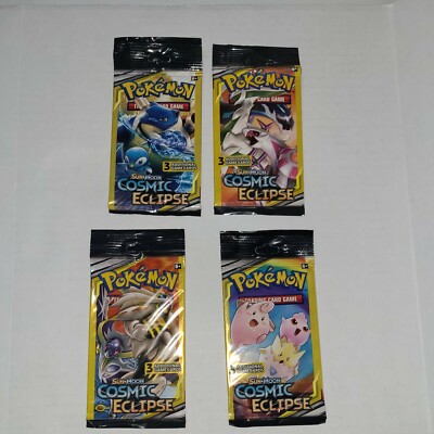 1 Pokemon Sun And Moon Cosmic Eclipse 3 Cards Booster Pack Sealed Unweighed 