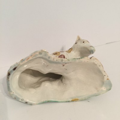 Antique Staffordshire Figure Fox with Game Bird from Wood Family Burslem  c.1790
