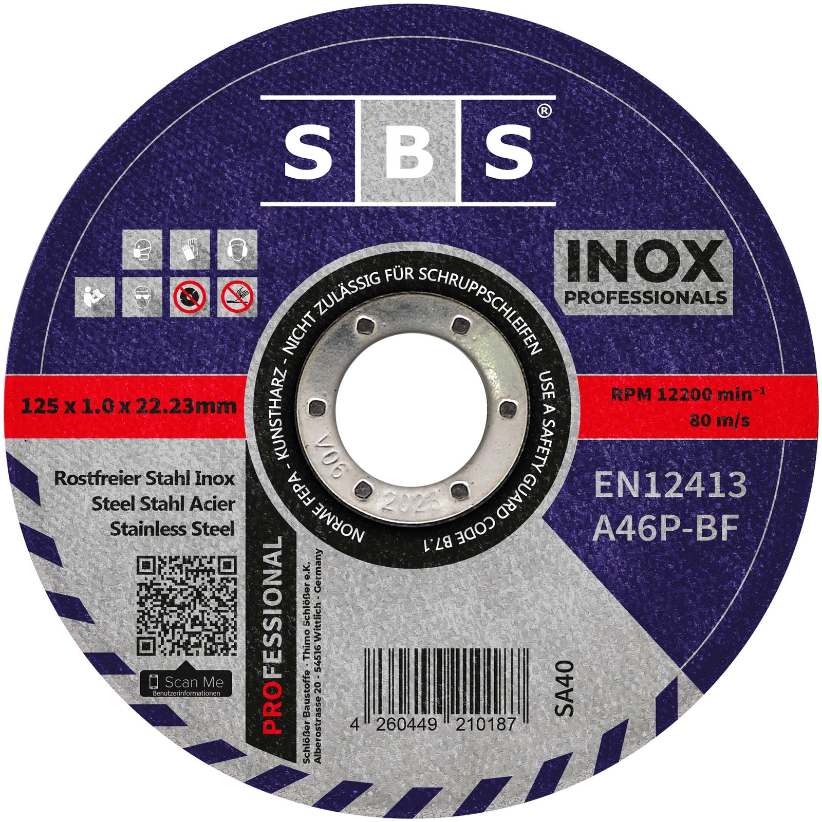 SBS® Trennscheiben Ø125mm x 1mm 100 S...