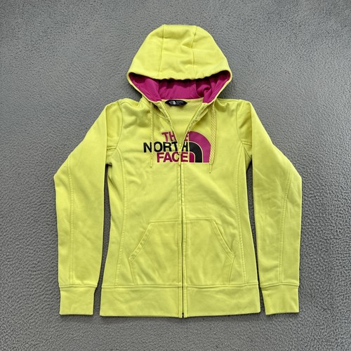 The North Face Women's Full Zip Yellow Pink Hoodie
