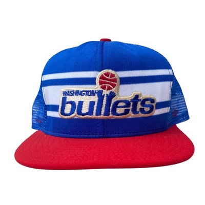 Cappello Snapback Vintage Washington BULLETS AJD Superstripe 70S Raro Tg.L