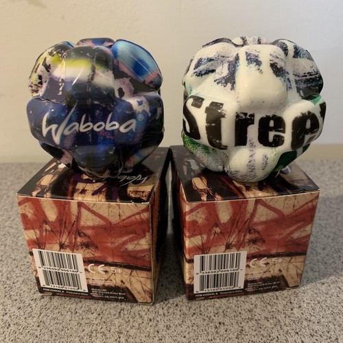 2 Waboba Street Ball Balls Bouncing Crazy Spinning Blue/Purple White/Green